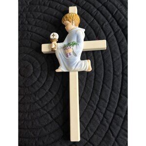 Porcelain Cross First Communion Boy Wall Decor By Roman